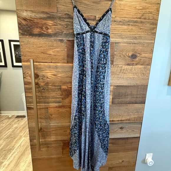 Free People Forever Time Backless Blue Floral Maxi Dress NWT - Picture 4 of 12